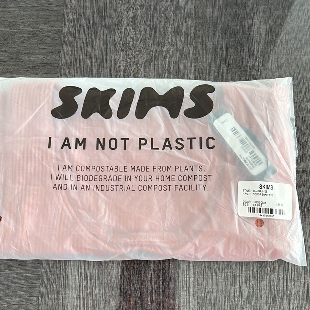 Skims Stretch Ribbed Bralette size Xxs/xs brand new in bag with tags. - Picture 2 of 5